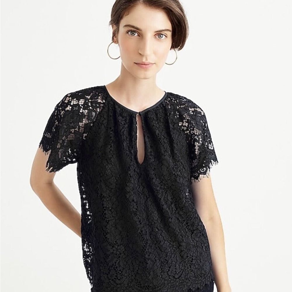 Black Lace Women's Top J.CREW XS